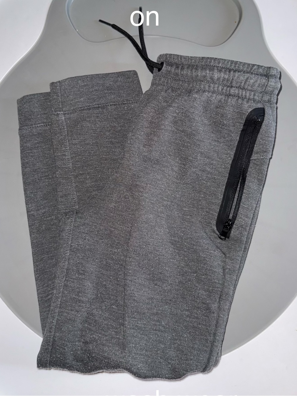 Old Navy Heather Gray Jogger Sweatpants with Zipper Pocket